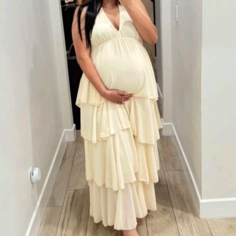 Cream Maternity Dress